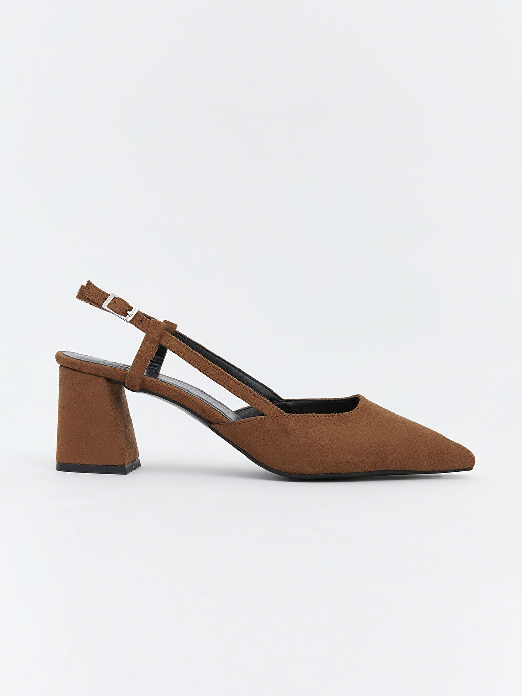 Kahverengi Süet Görünümlü Kadın Topuklu Ayakkabı-1