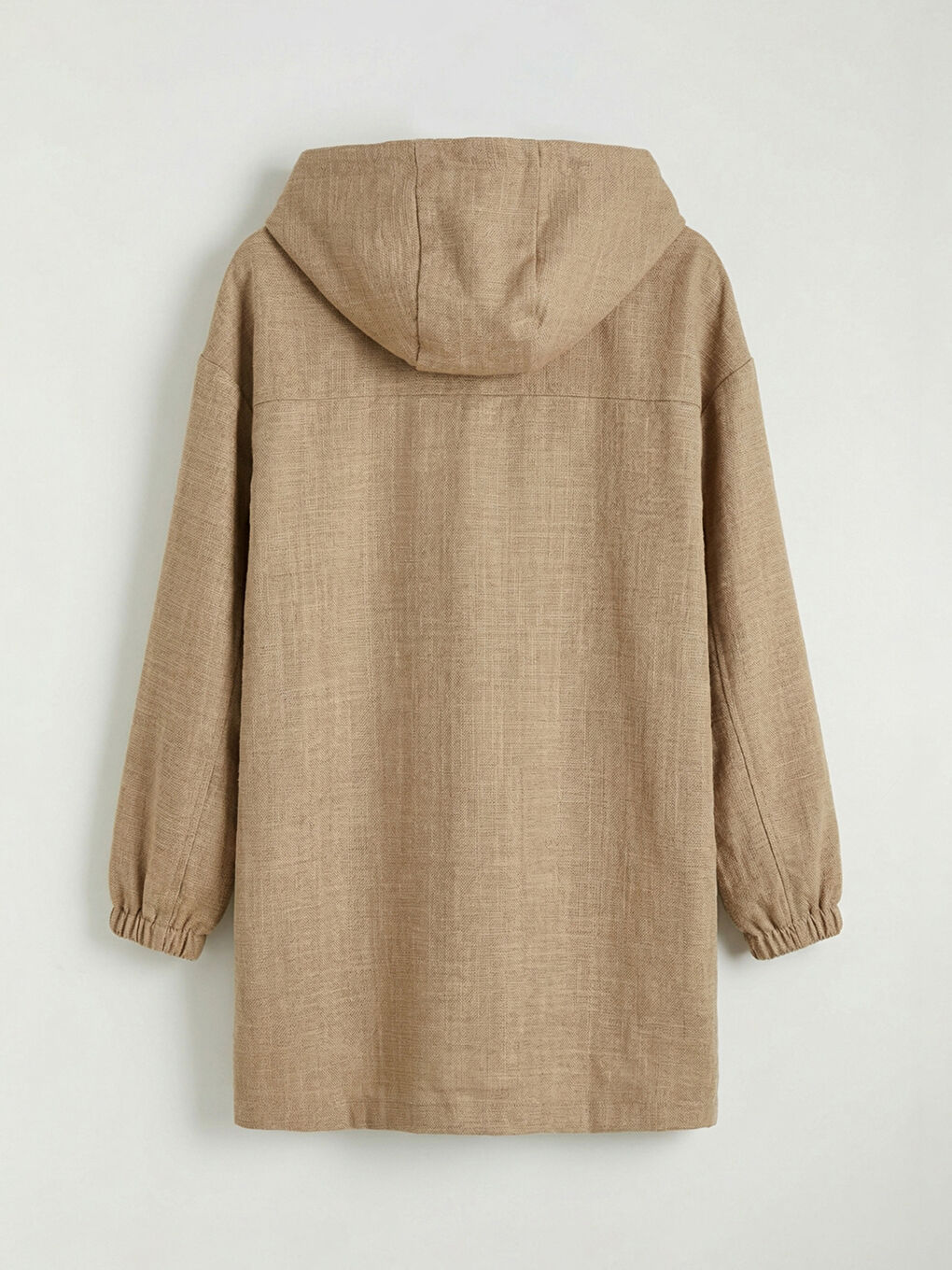 Bej Kapüşonlu Oversize Kadın Tunik-5