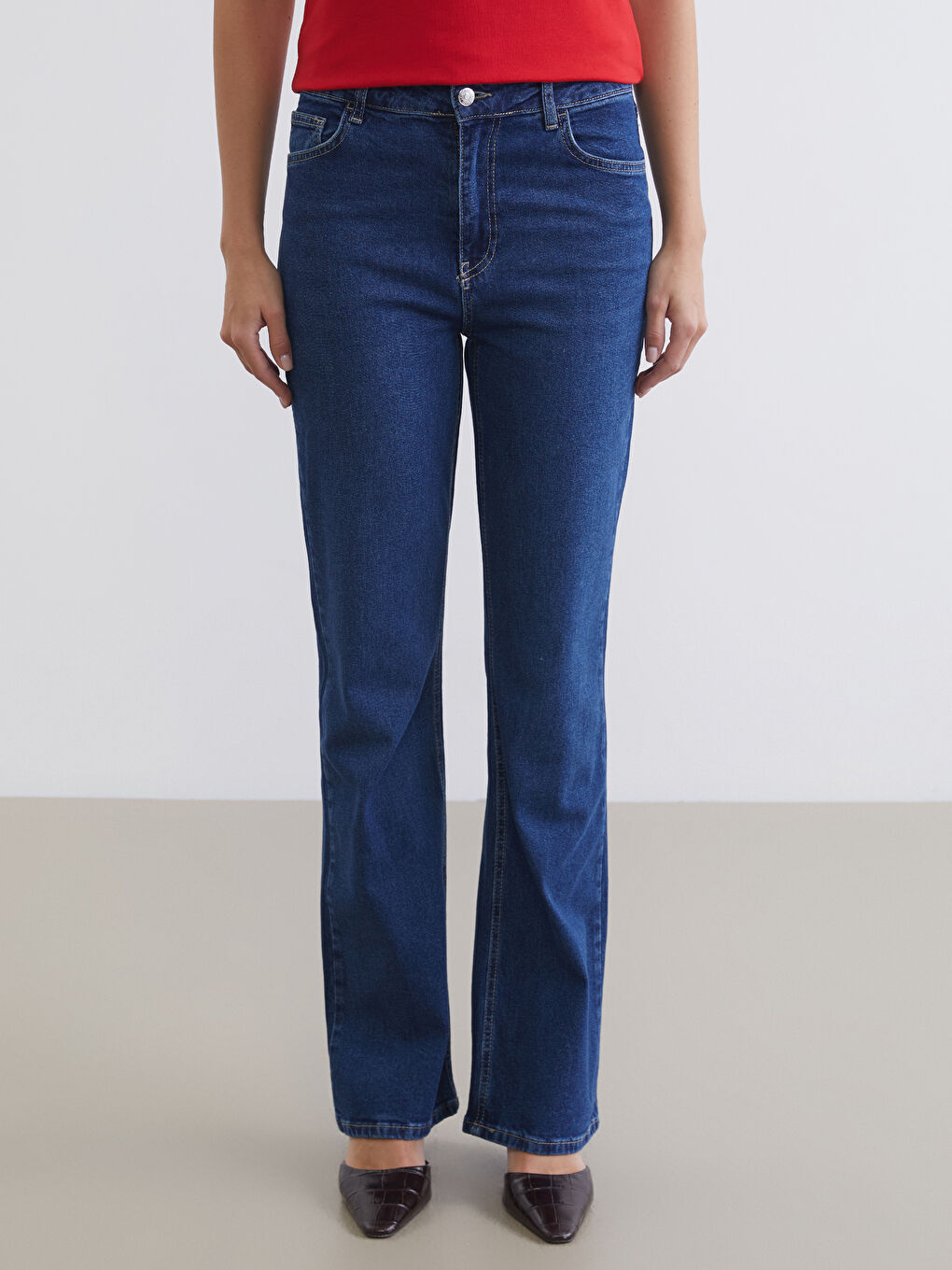 İndigo Slim Fit Kadın Jean Pantolon-1