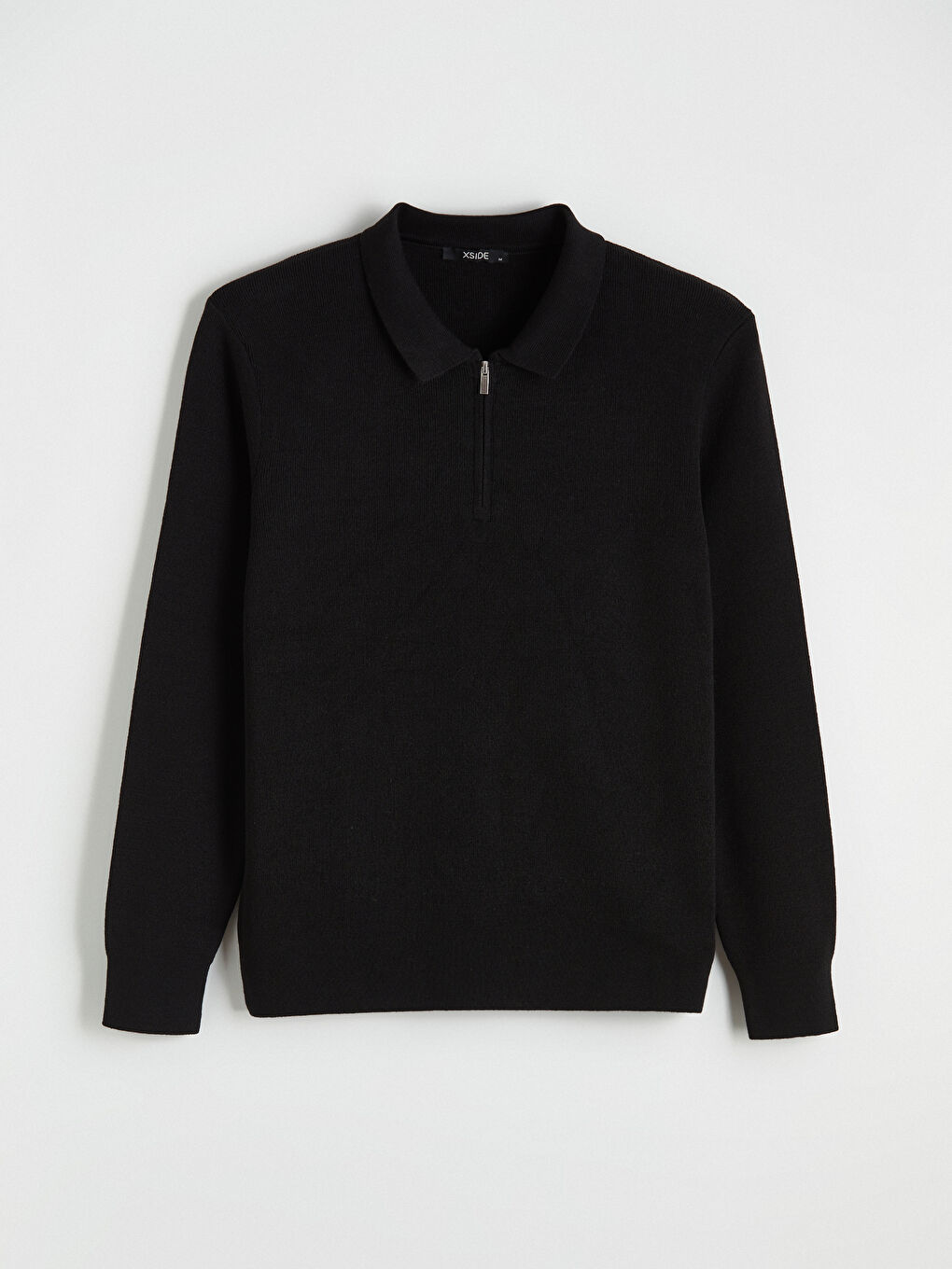 Siyah Polo Yaka Erkek Triko Kazak