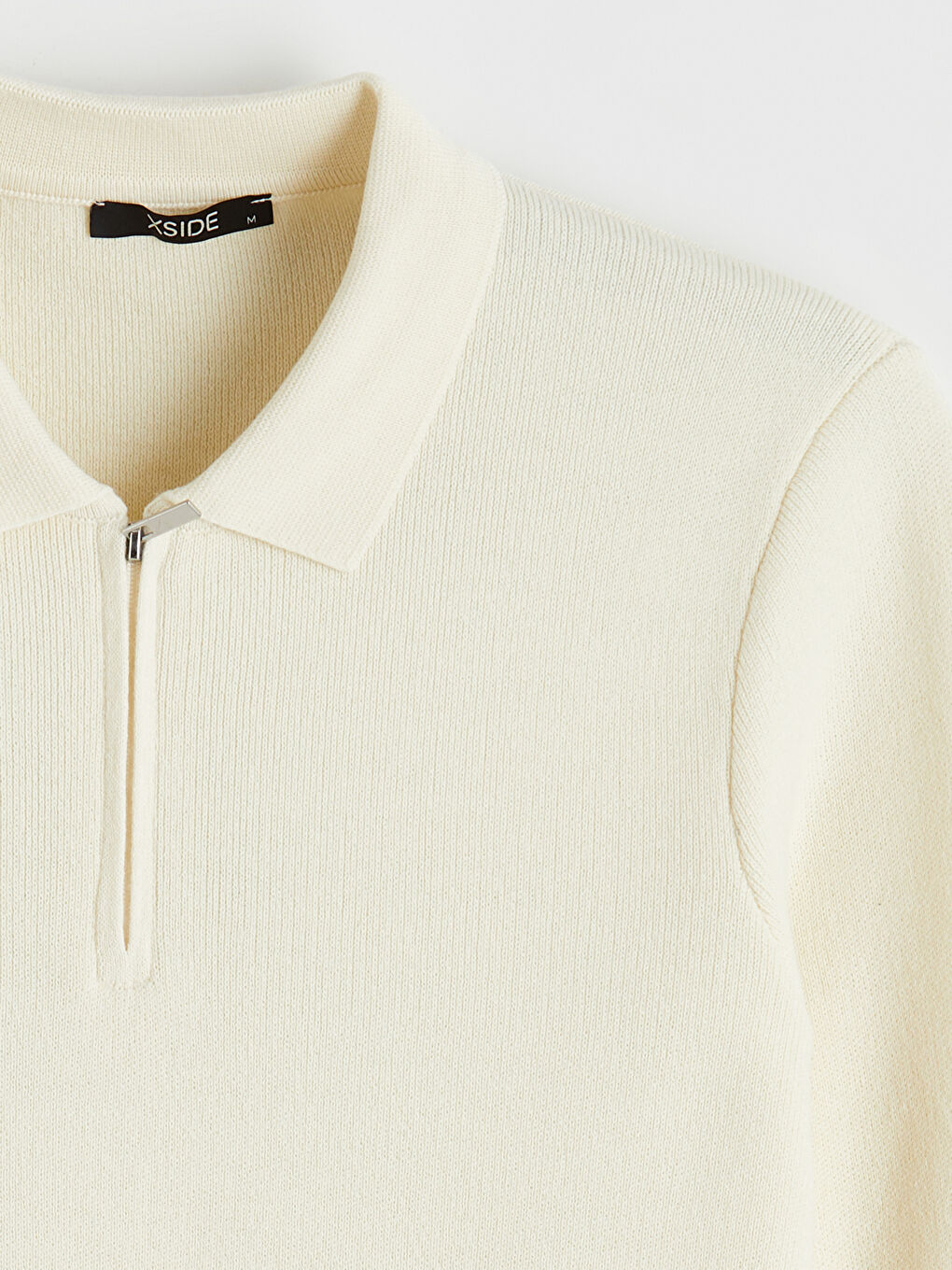 Ekru Polo Yaka Erkek Triko Kazak-1