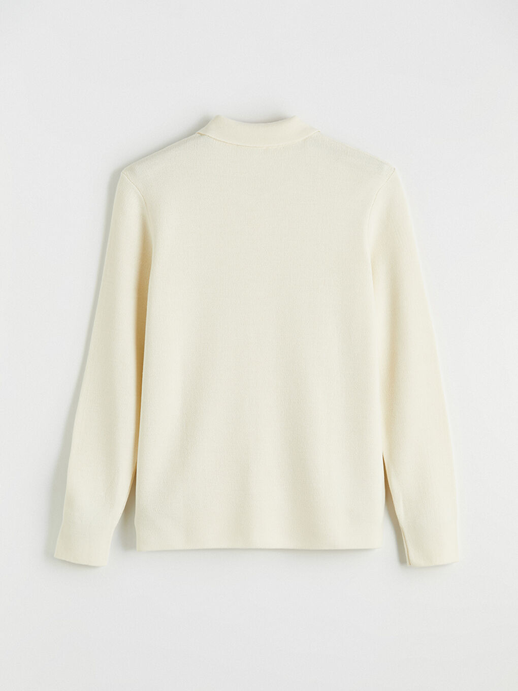 Ekru Polo Yaka Erkek Triko Kazak-2