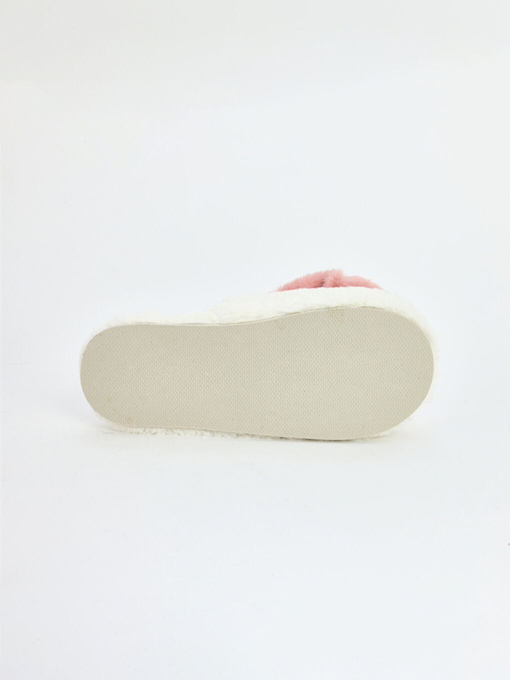 Beyaz Fiyonk Figürlü Kadın Pelüş Ev Terliği-2