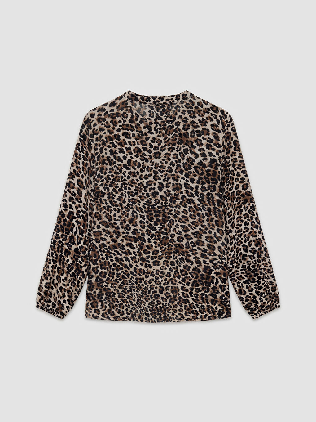Ženska bluza sa kragnom na vezanje i leopard printom-5