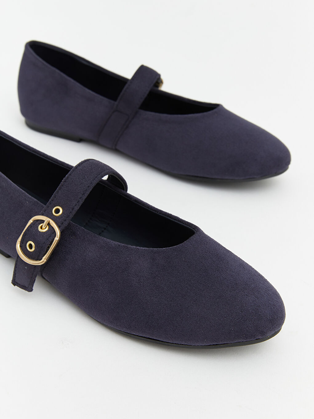 Lacivert Süet Görünümlü Kadın Babet-2