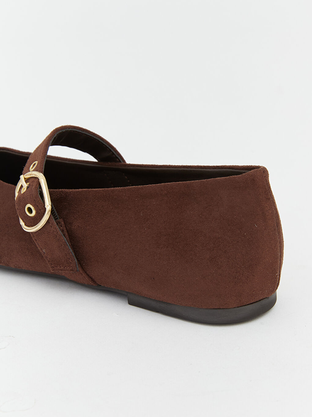 Kahverengi Deri Görünümlü Kadın Babet-4