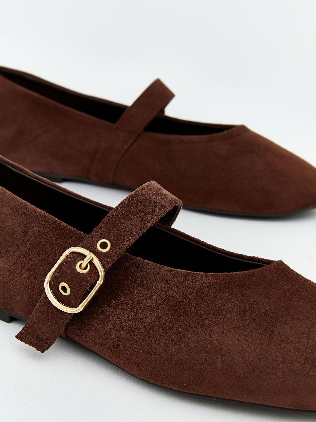 Kahverengi Süet Görünümlü Kadın Babet-2