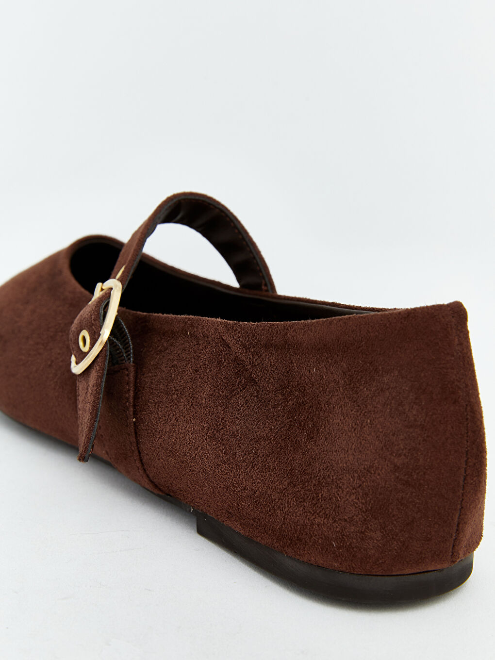 Kahverengi Süet Görünümlü Kadın Babet-4