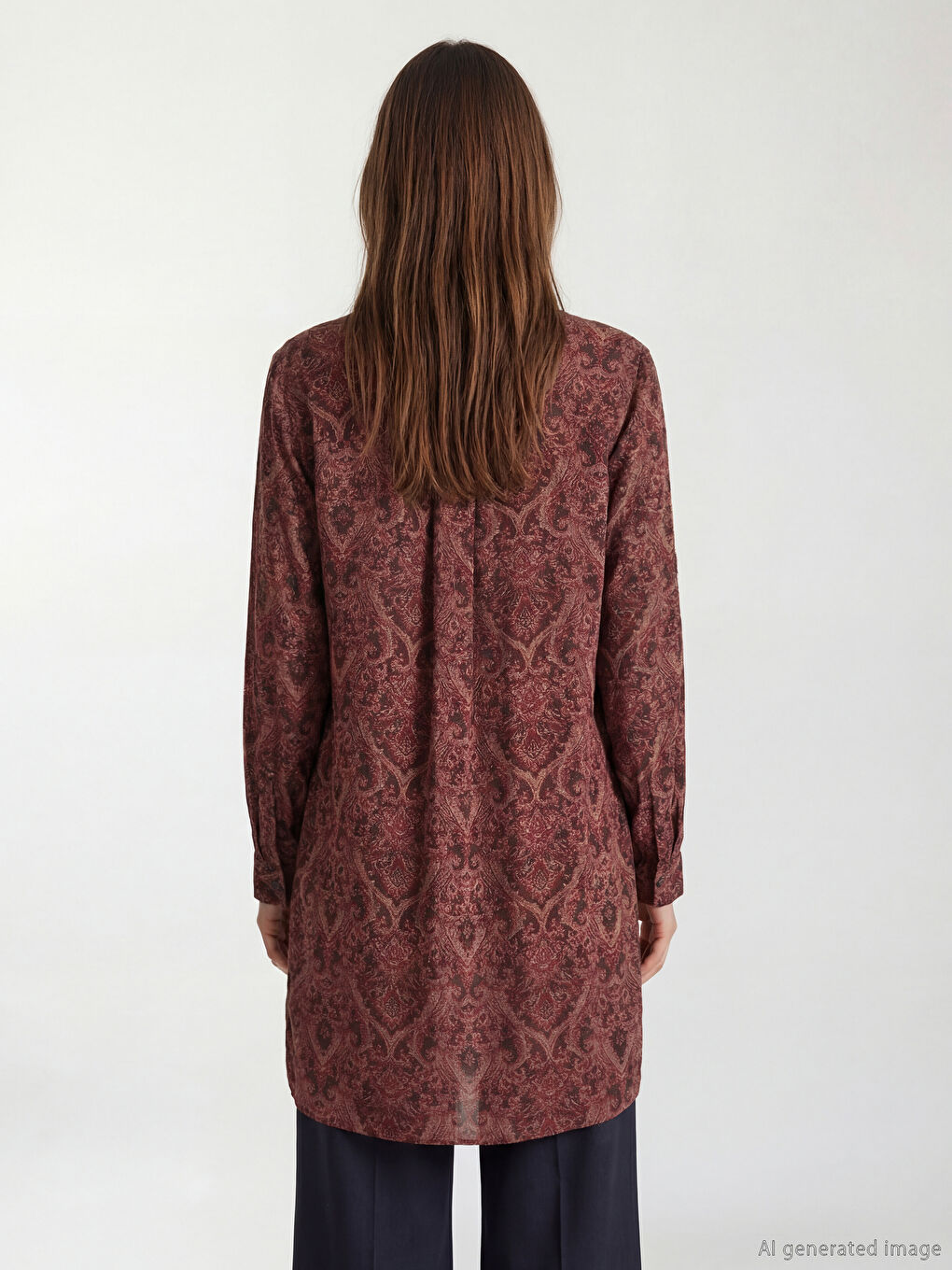 قميص تونيك نسائي منقوش-2