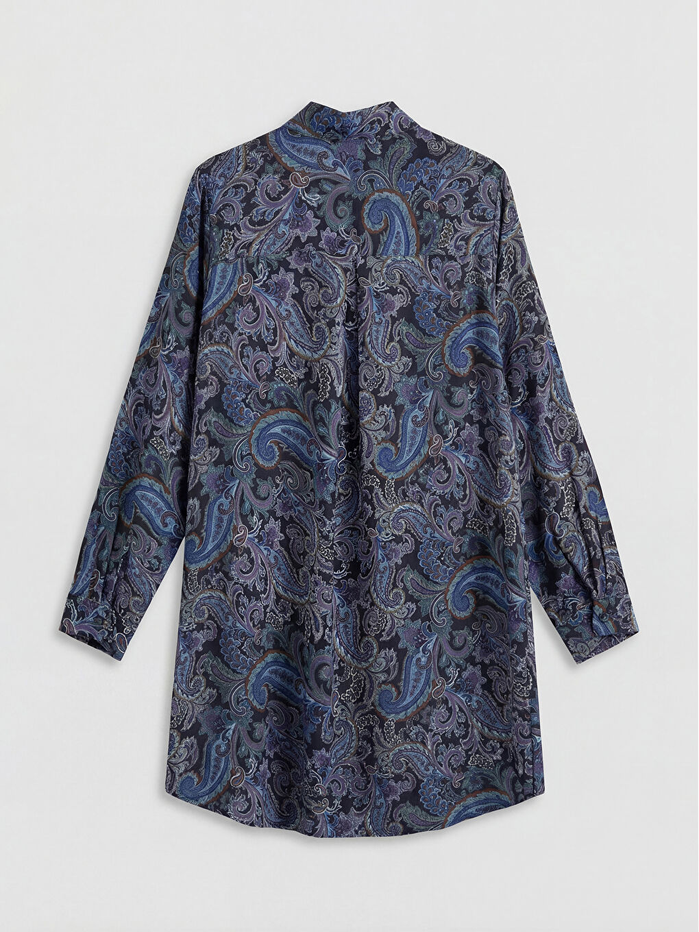 Lacivert Desenli Kadın Gömlek Tunik	-1