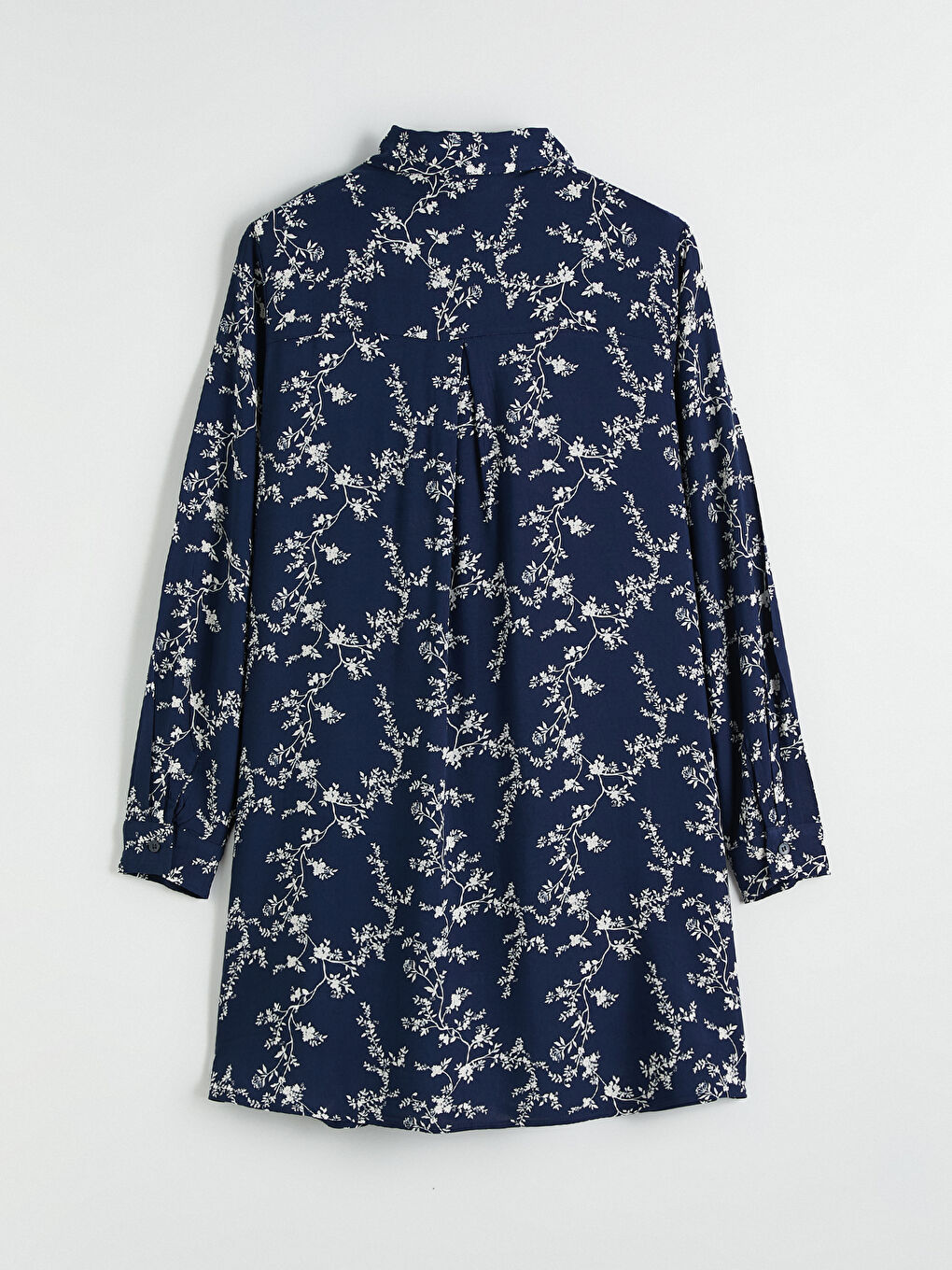 Lacivert Desenli Kadın Gömlek Tunik	-6