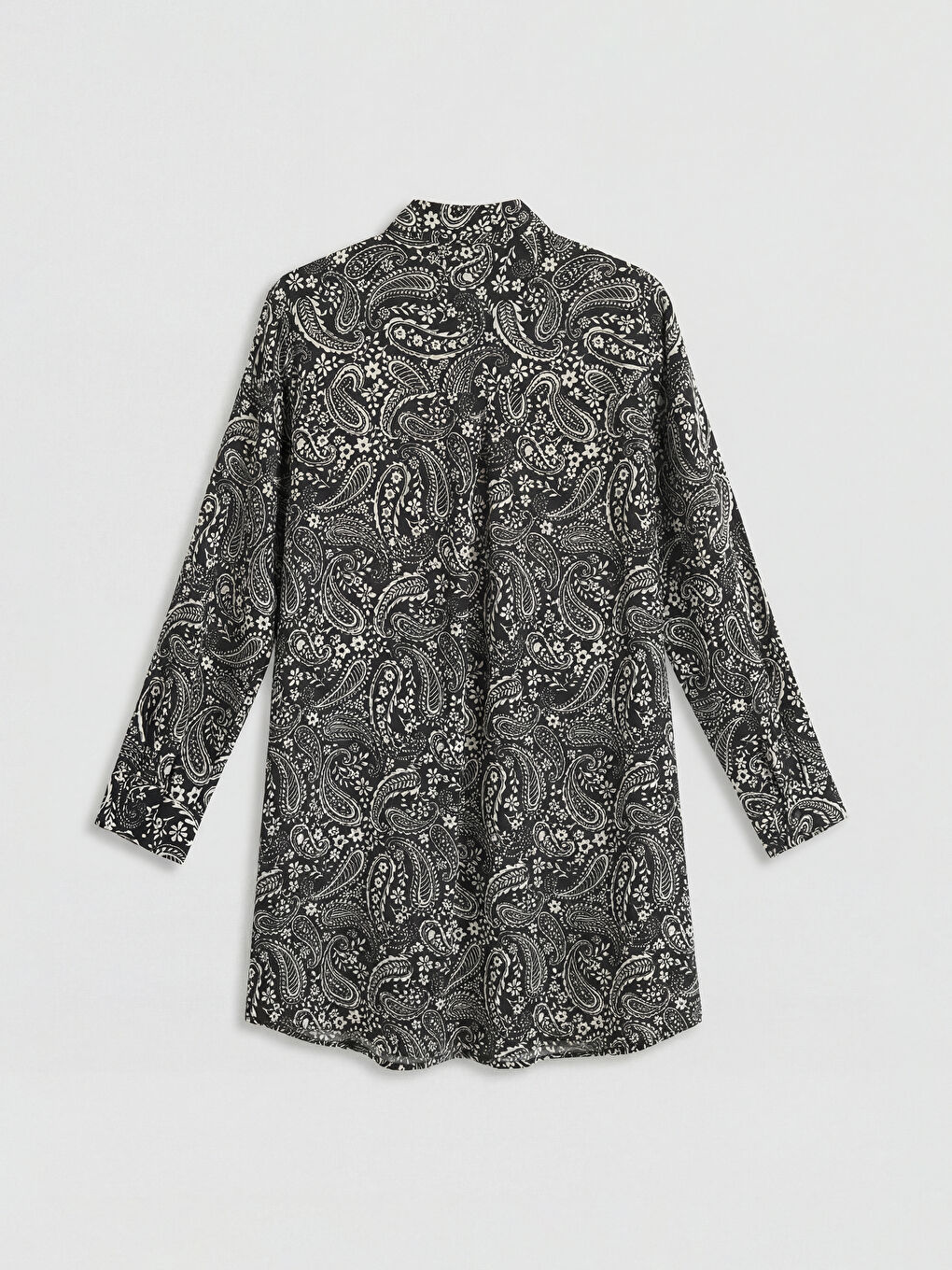 Siyah Desenli Kadın Gömlek Tunik-5