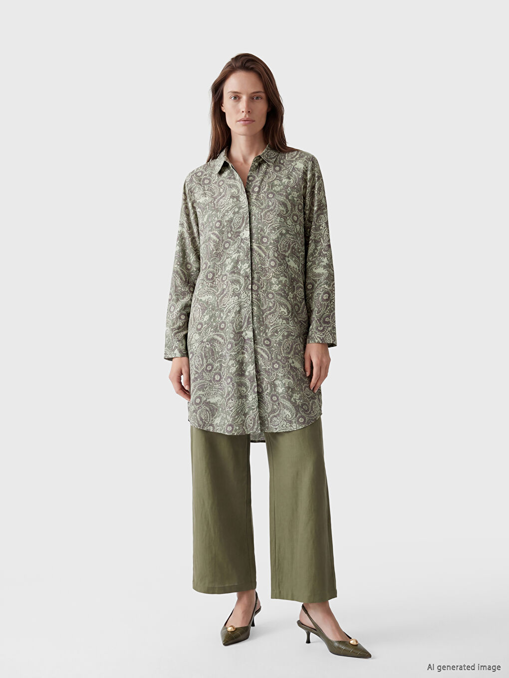 Patterned Women's Shirt Tunic-1