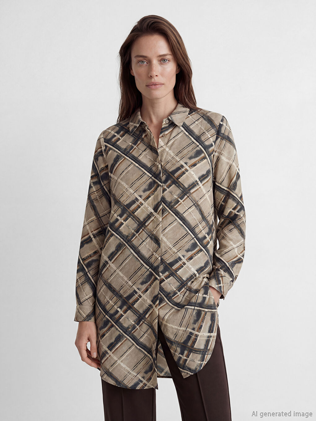 Patterned Women's Shirt Tunic
