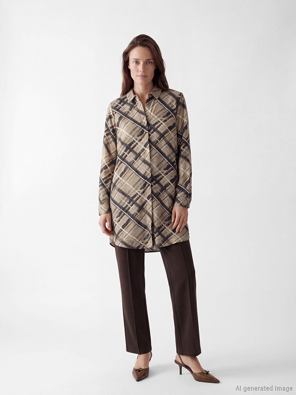 Patterned Women's Shirt Tunic-1