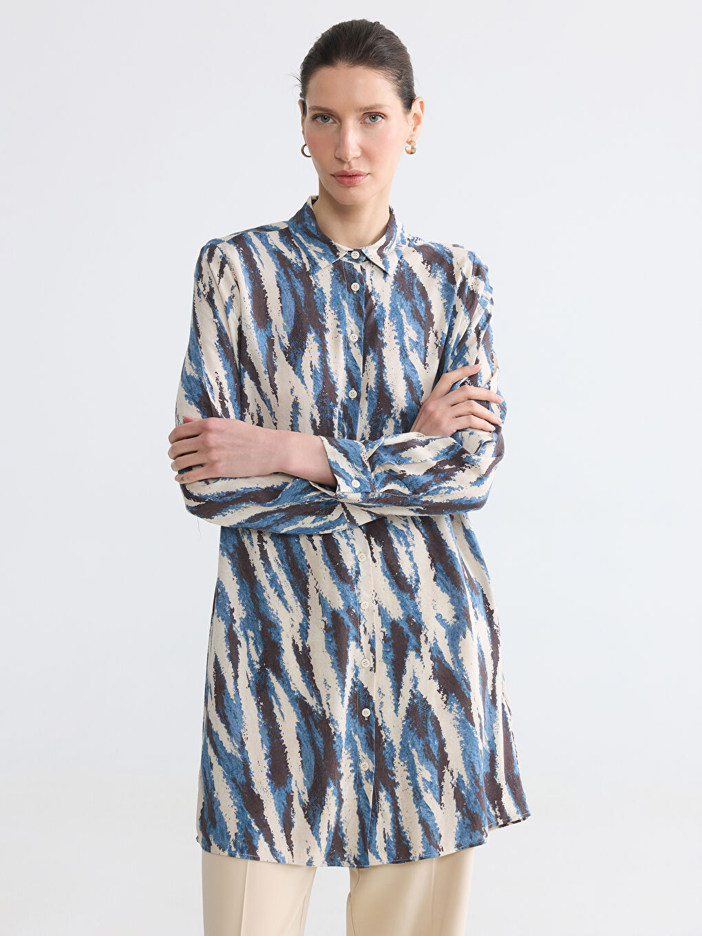 Patterned Women's Shirt Tunic