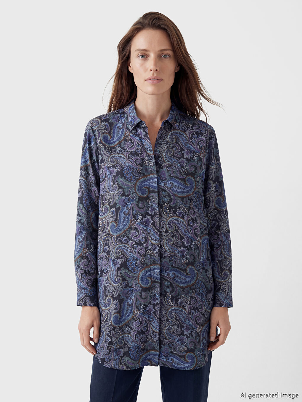 Patterned Women's Shirt Tunic
