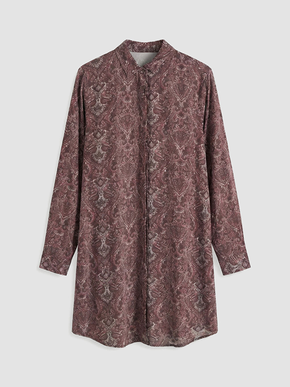 Desenli Kadın Gömlek Tunik	-4