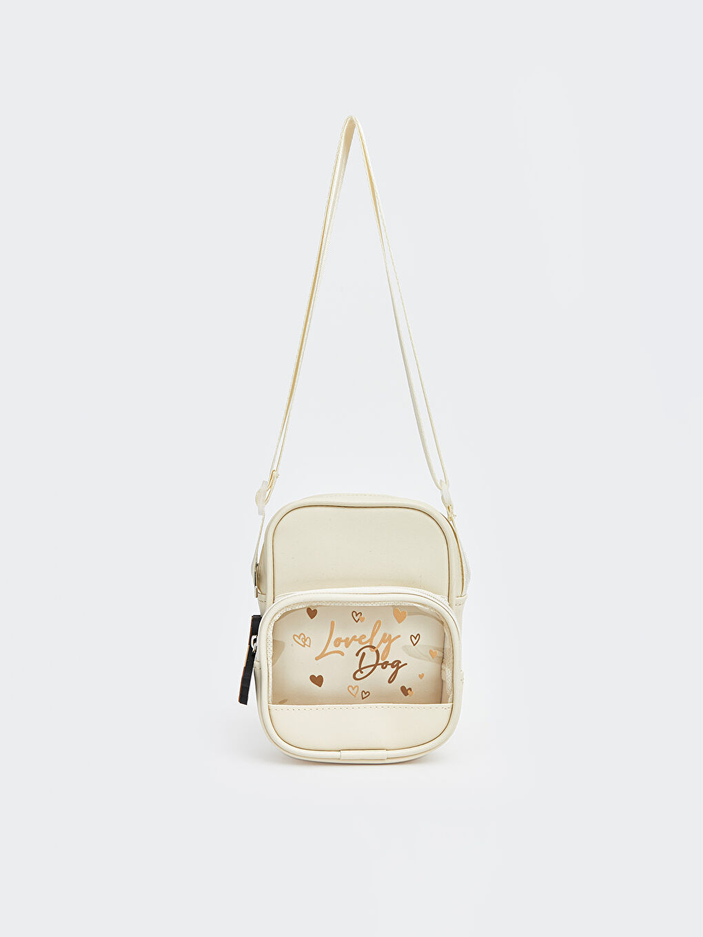 Ekru Deri Görünümlü Kız Çocuk Omuz Çantası