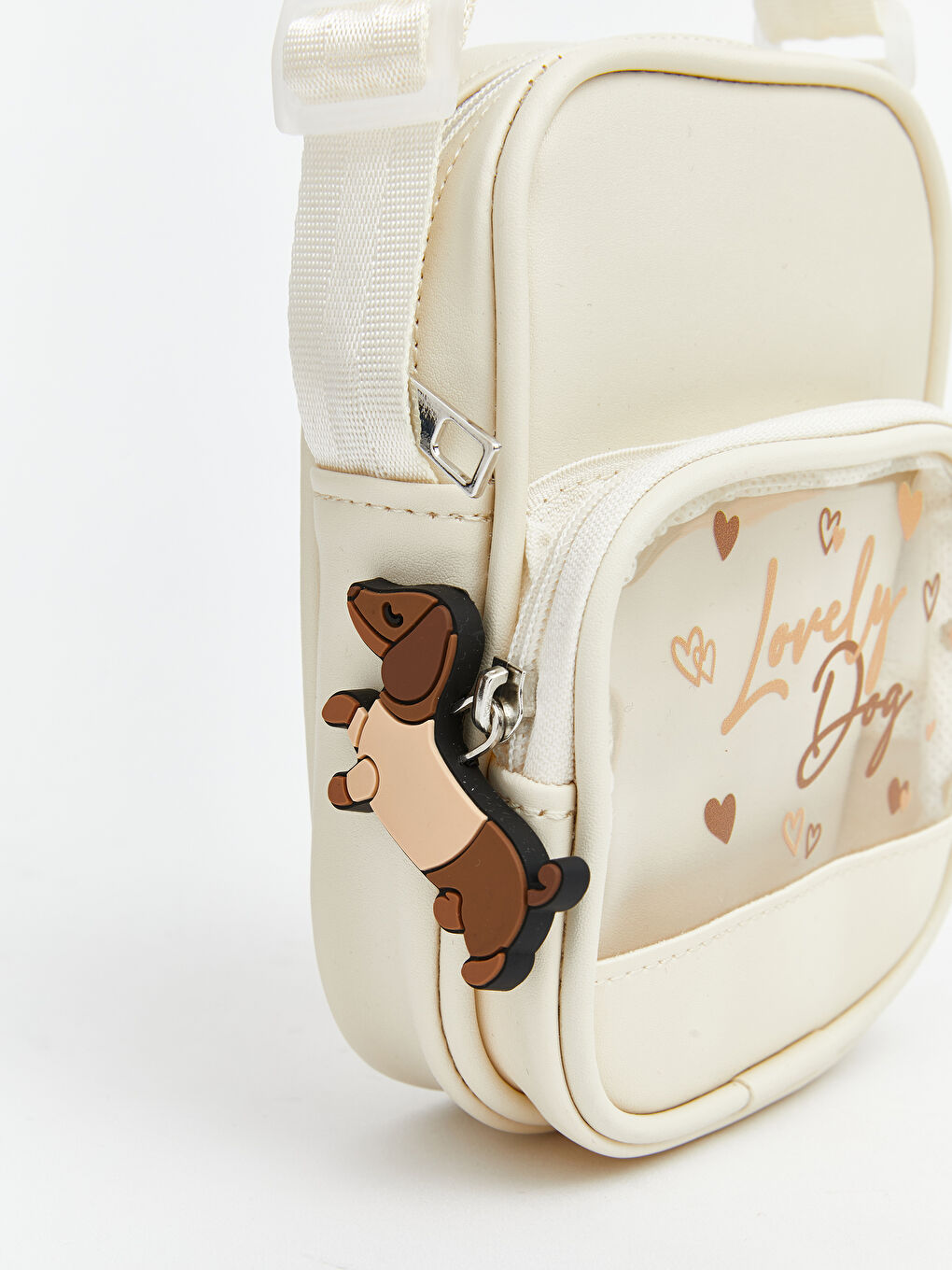 Ekru Deri Görünümlü Kız Çocuk Omuz Çantası-2