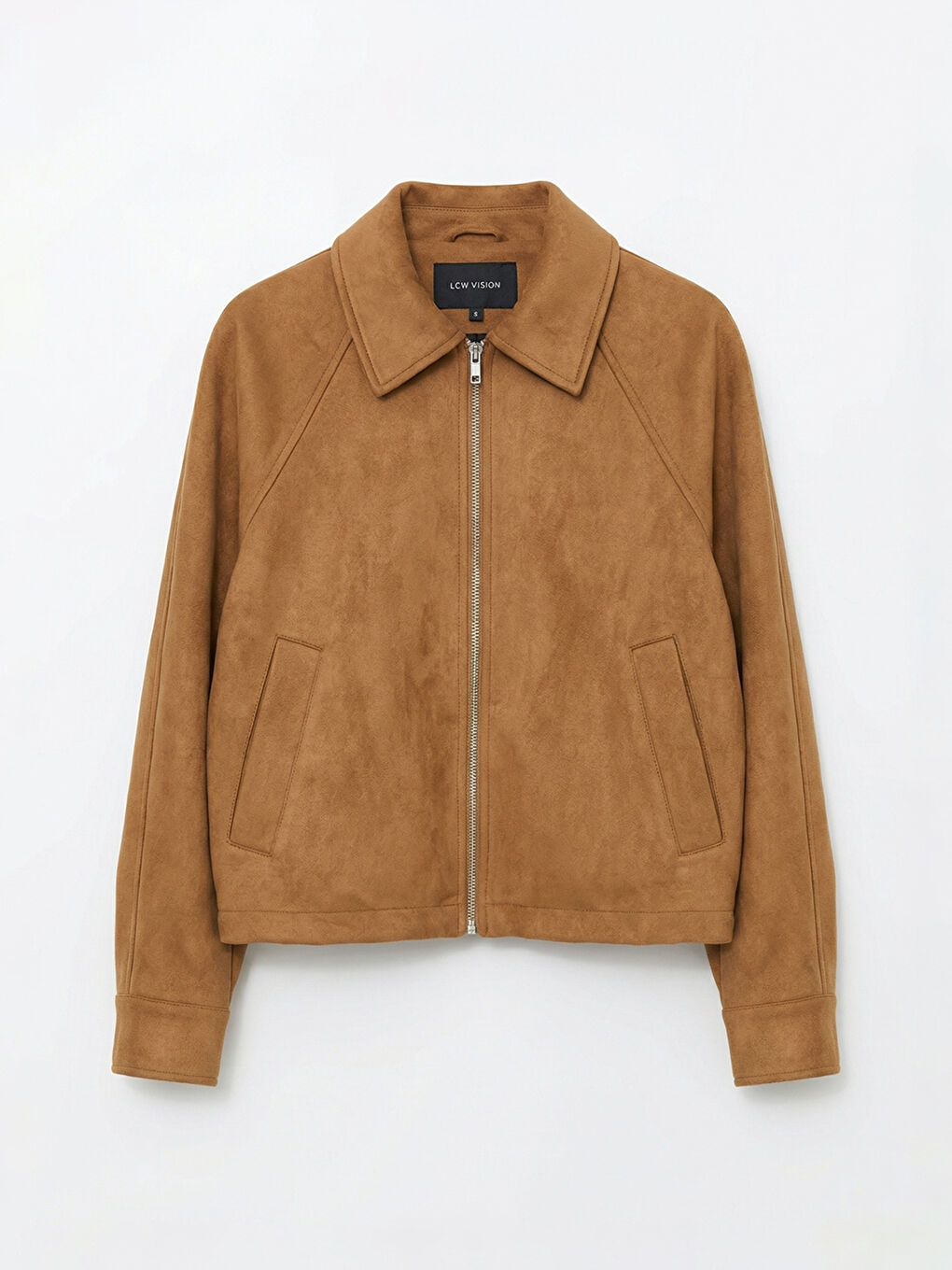 Bej Oversize Kadın Süet Görünümlü Ceket-8