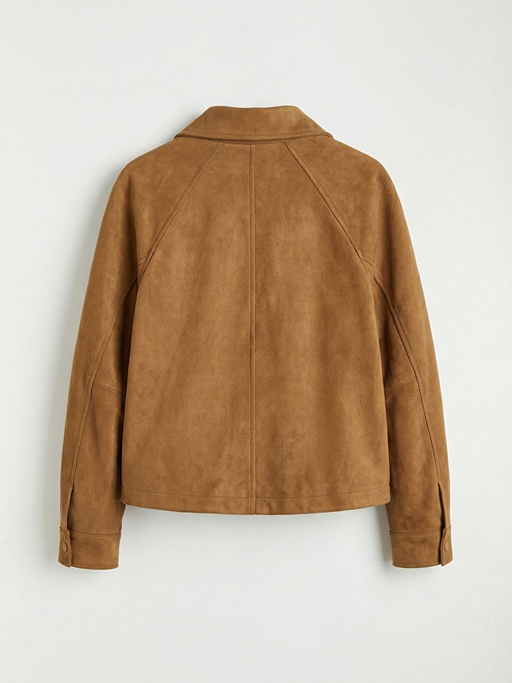 Bej Oversize Kadın Süet Görünümlü Ceket-9