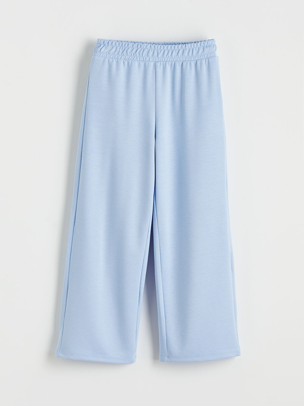 Mavi Beli Lastikli Geniş Paça Kız Çocuk Eşofman Altı