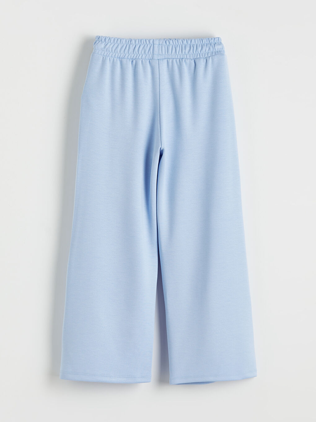 Mavi Beli Lastikli Geniş Paça Kız Çocuk Eşofman Altı-1