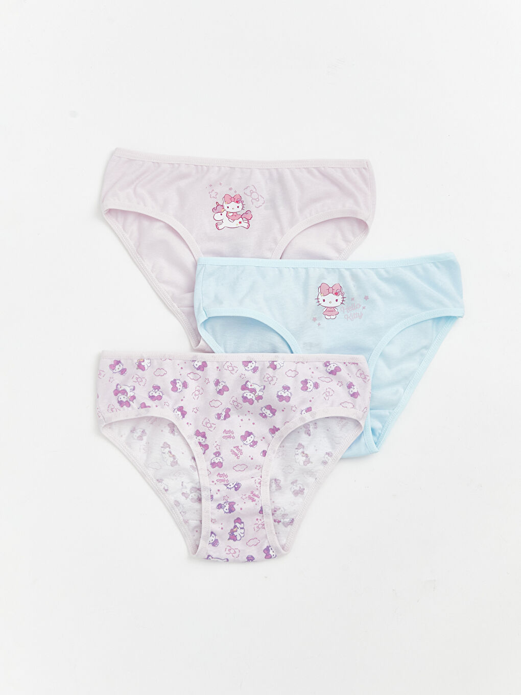 Lila Hello Kitty Baskılı Kız Çocuk Külot 3'lü
