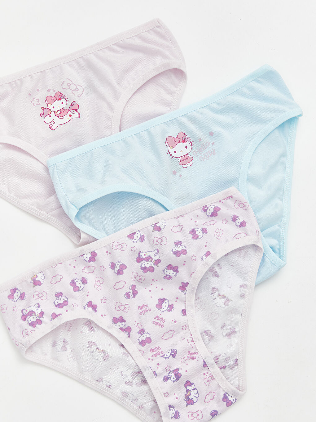Lila Hello Kitty Baskılı Kız Çocuk Külot 3'lü-1
