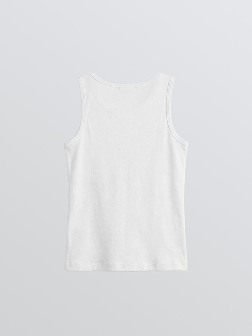 Beyaz Baskılı Bisiklet Yaka Kız Çocuk Atlet 2'li-3