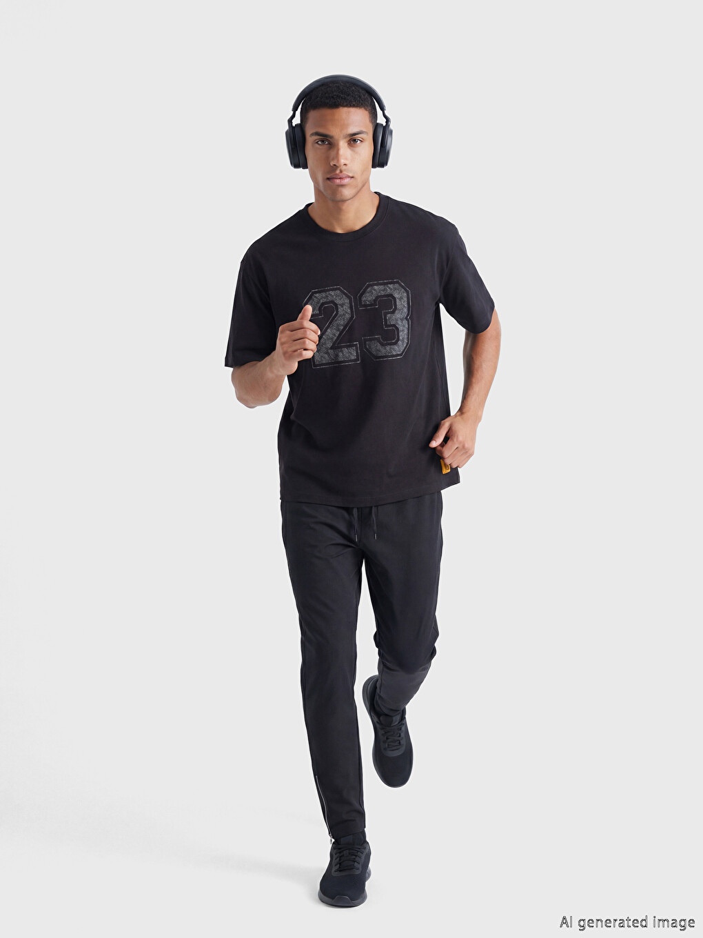 Crew Neck Oversize Printed Men's Sports T-shirt-1