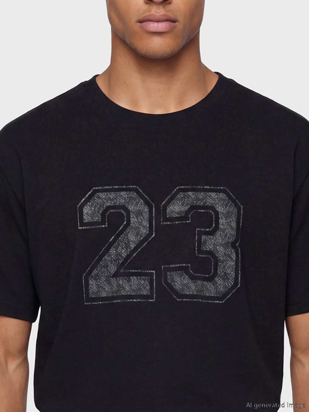 Crew Neck Oversize Printed Men's Sports T-shirt-2