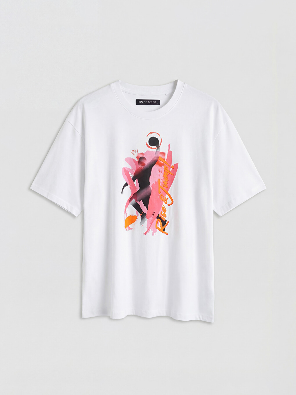 Crew Neck Oversize Printed Men's Sports T-Shirt-3