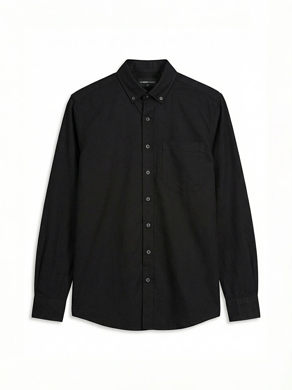 Siyah Regular Fit Gabardin Erkek Gömlek