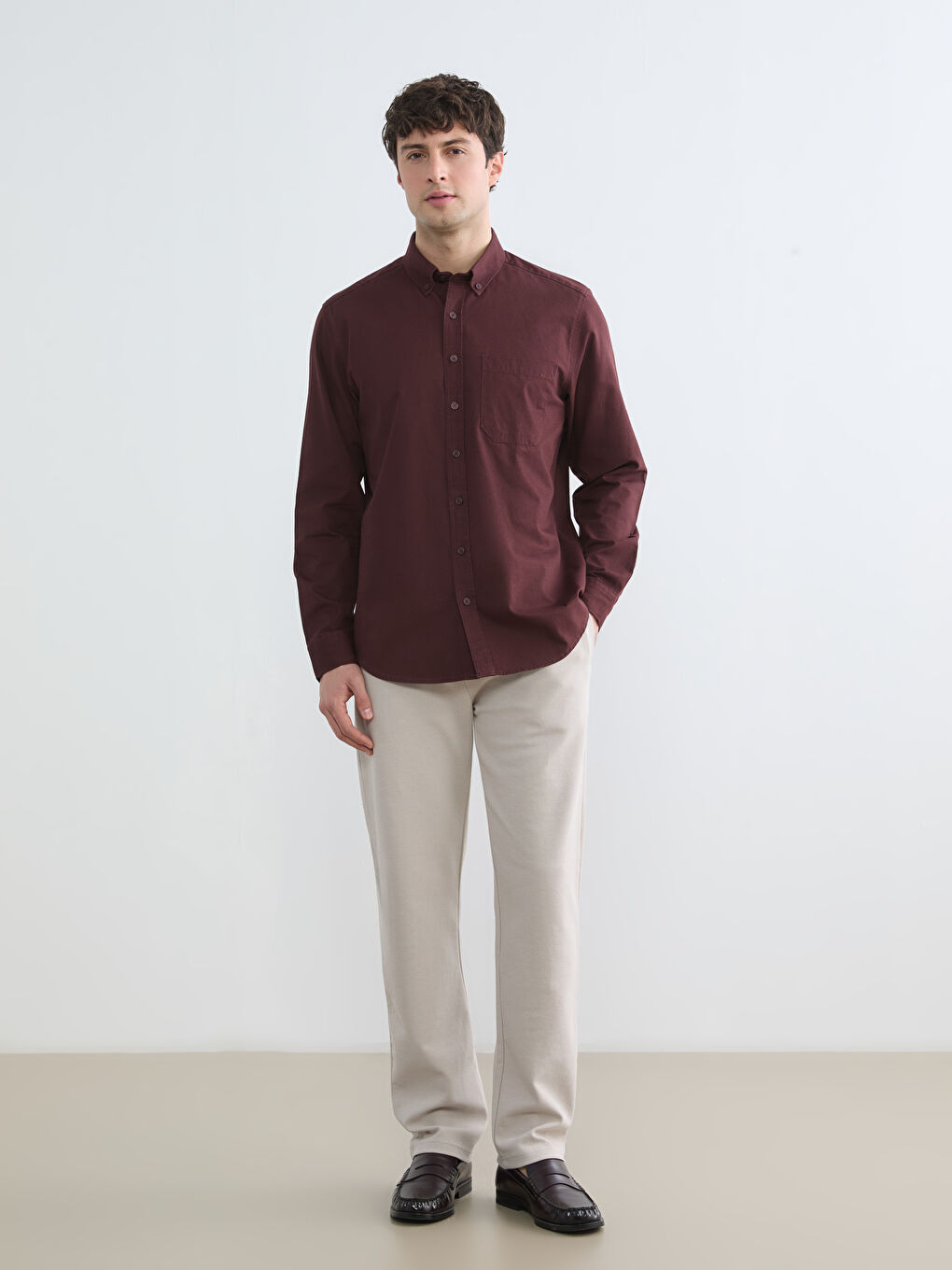 قميص بوردو رجل-1