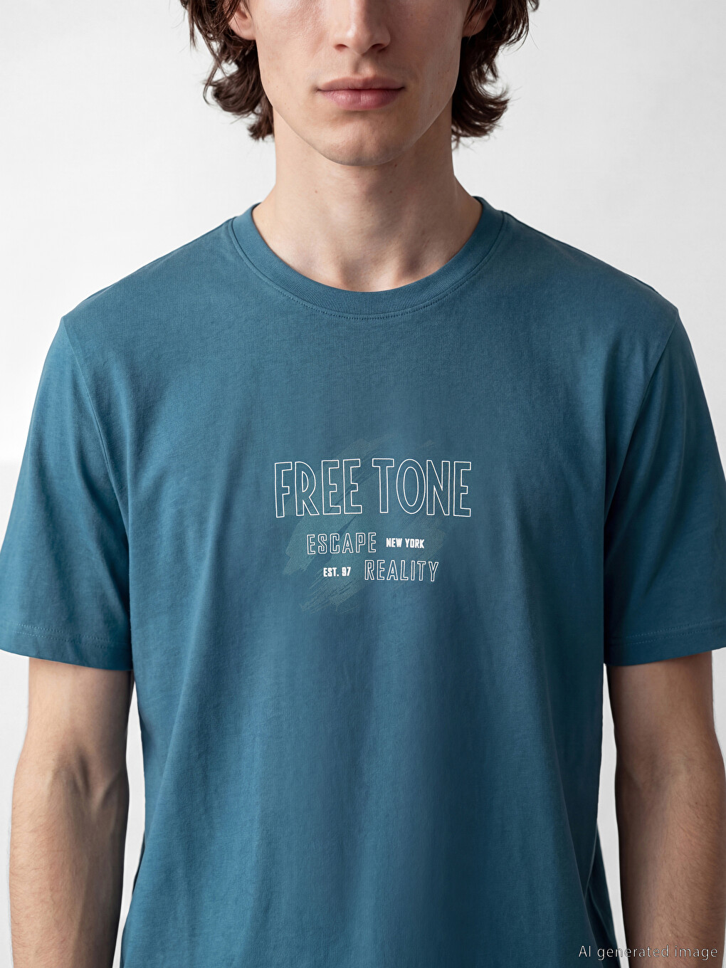 Crew Neck Nyc Printed Jersey Men's T-shirt-2
