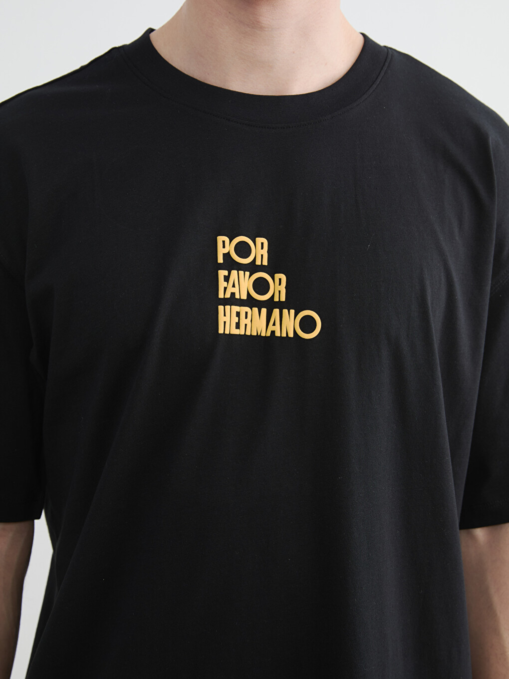 Loose Fit Crew Neck Text Printed Men's T-Shirt-2