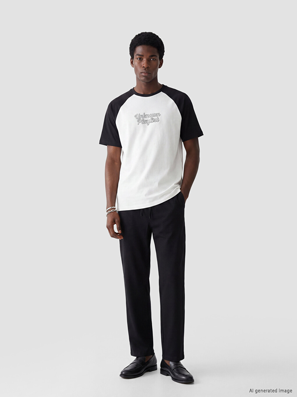 Crew Neck Color Block Men's T-Shirt-2