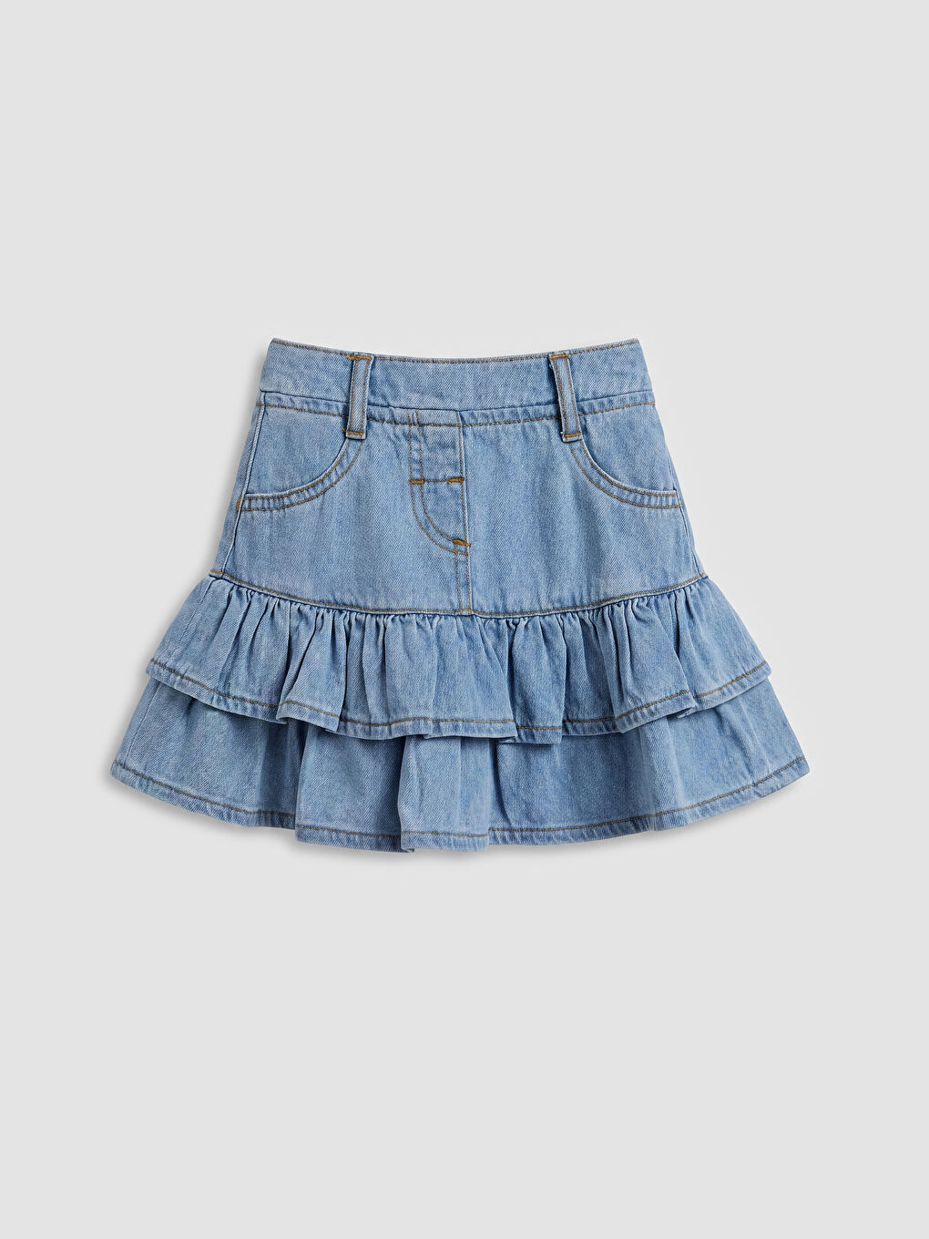 Girls' Pocketed Jean Skirt