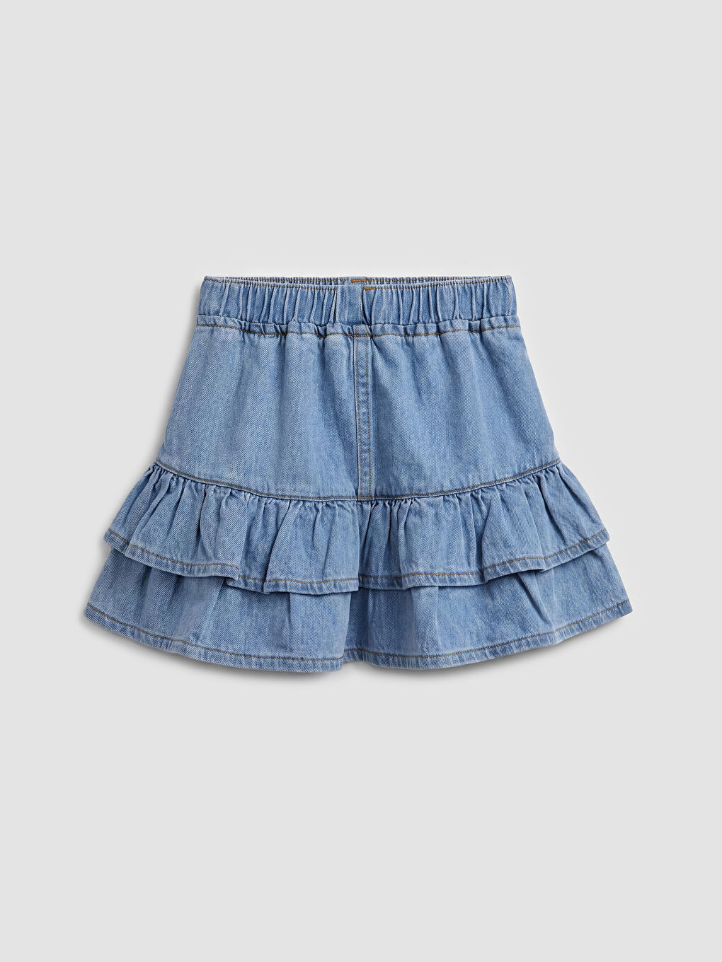 Girls' Pocketed Jean Skirt-1