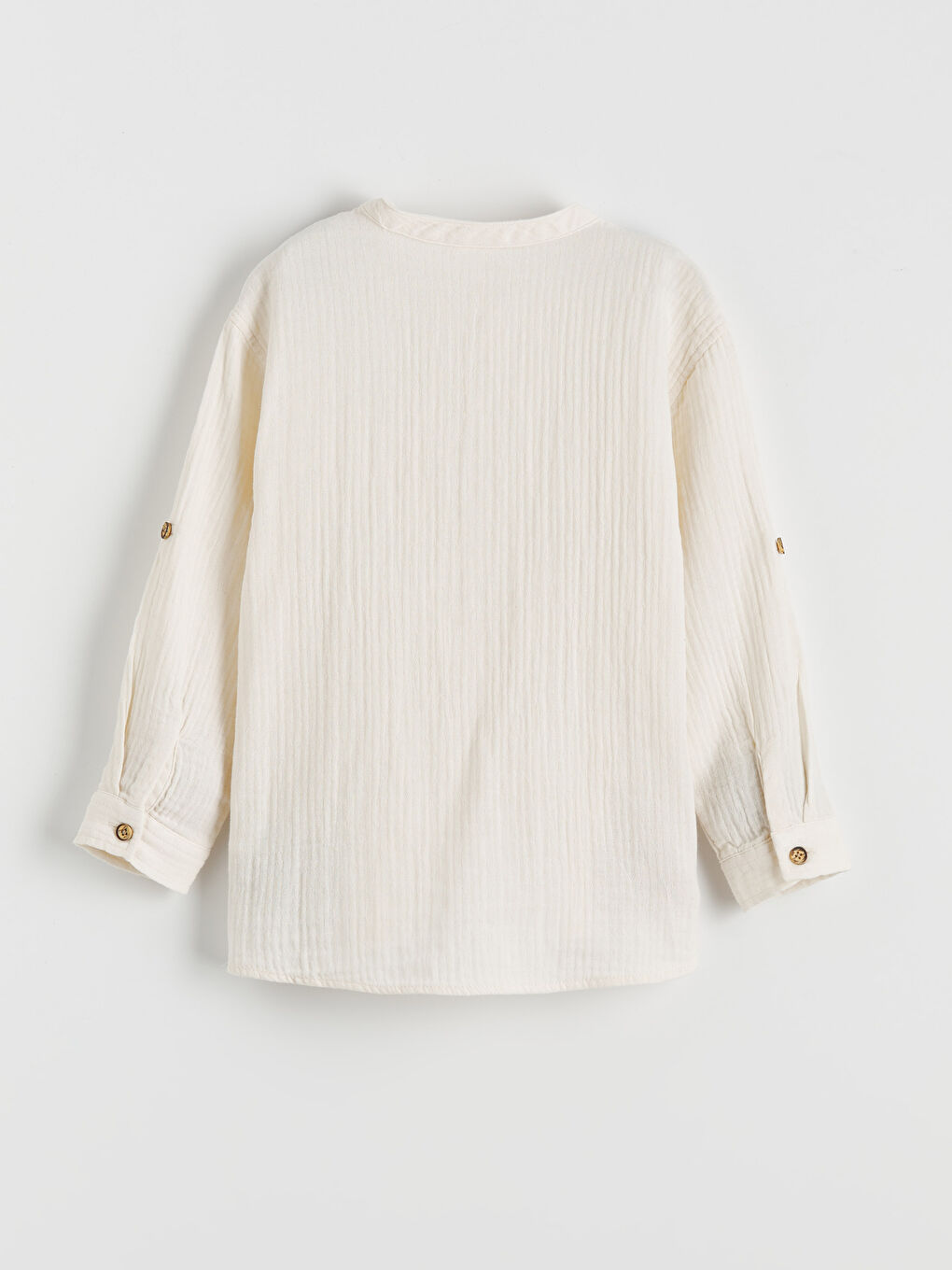 Bej Hakim Yaka Erkek Çocuk Dokulu Gömlek-1