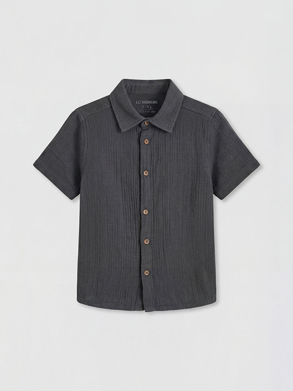 Antrasit Müslin Erkek Çocuk Gömlek
