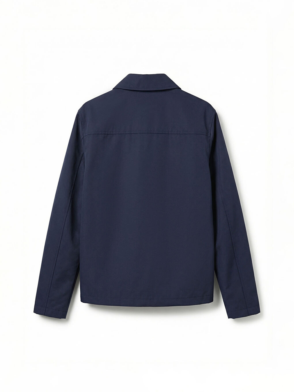 Lacivert Nakış Detaylı Gömlek Yaka Kız Çocuk Mont-1