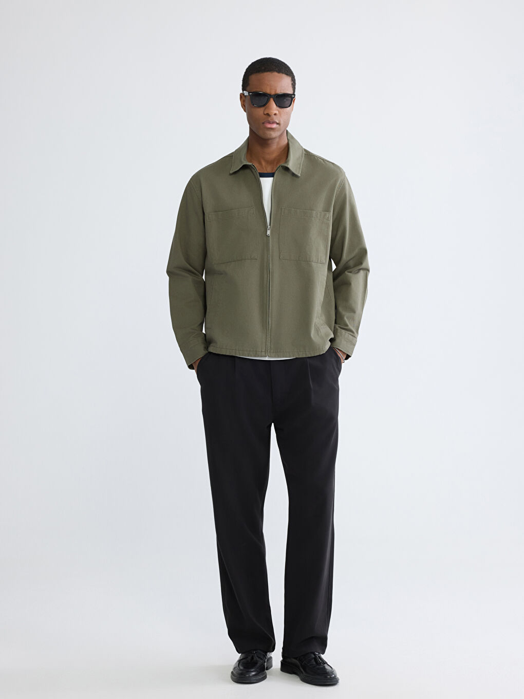 Men's Loose Fit Gabardine Shirt Jacket-1