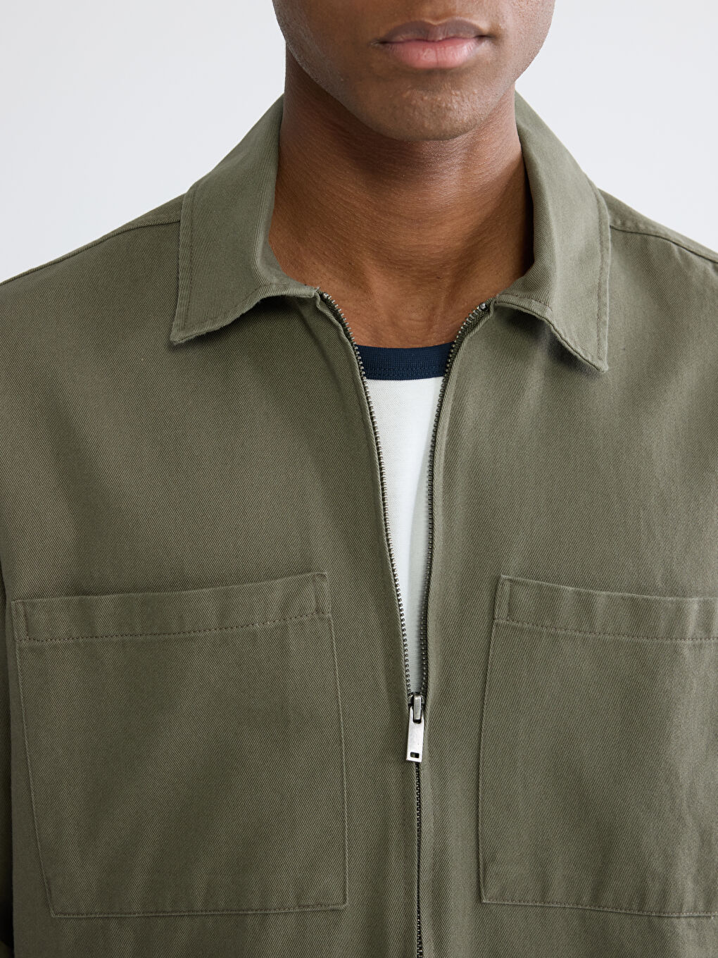 Men's Loose Fit Gabardine Shirt Jacket-2