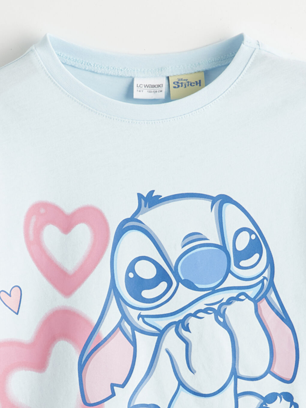Mavi Kız Çocuk Stitch Baskılı Şortlu Pijama Takımı-2