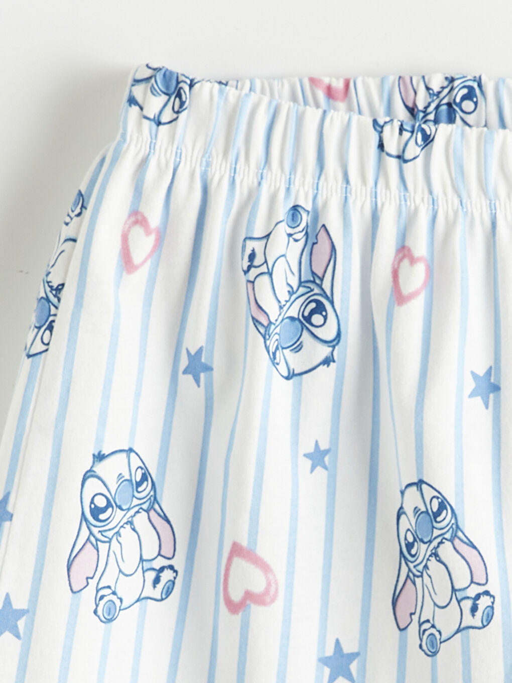 Mavi Kız Çocuk Stitch Baskılı Şortlu Pijama Takımı-5