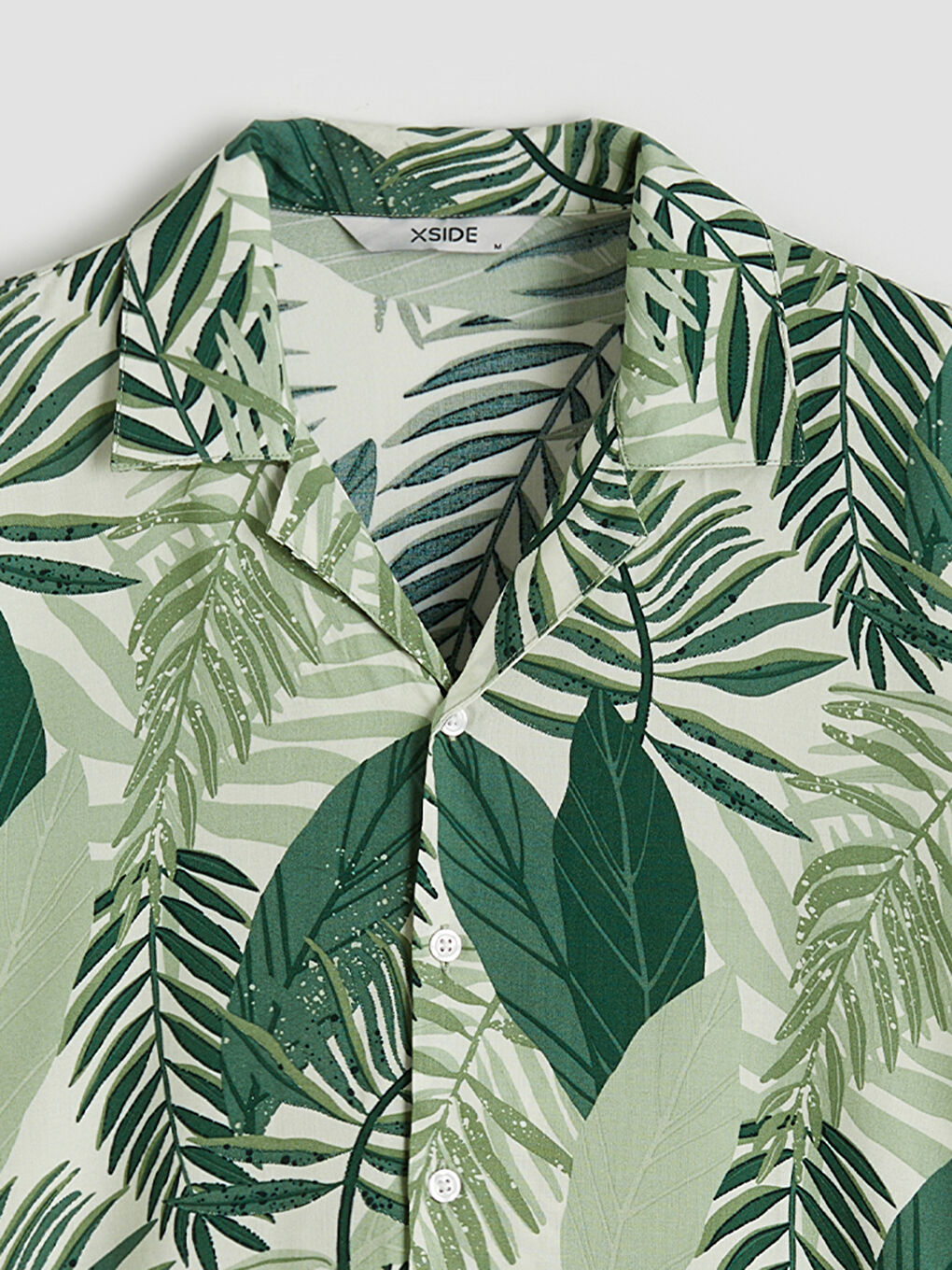 Loose Fit Camp Collar Patterned Viscose Men's Shirt-5