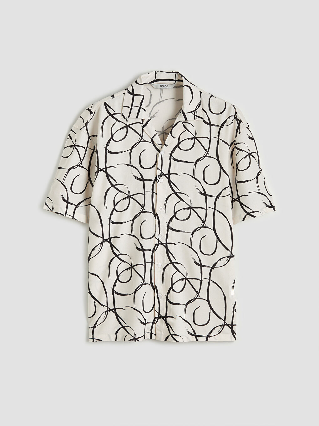 Loose Fit Short Sleeve Patterned Men's Shirt-4